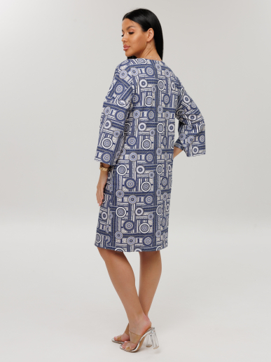 Женская туника Т-222(К) / Синий (узоры)