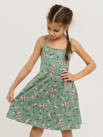 Детский сарафан "Кокетка" / Светлый хаки арт. дк169сх