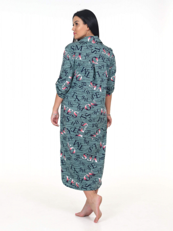 Женская туника МИДИ ТК-25 / Буквы, перелив хаки