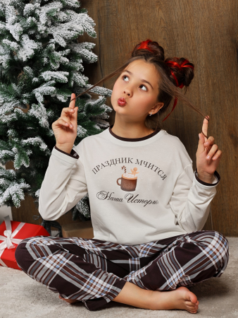 Костюм для девочки Твикс-1 / молочный