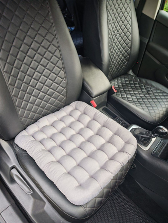 Подушка автомобильная на сиденье "АВТО-БИО" 50x45 / светло-серая