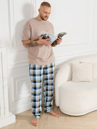 Брюки мужские Тор-1  / клетка бирюза