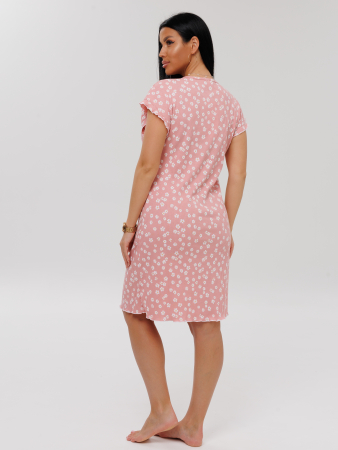 Женская сорочка Сор-107(Каш) / Розовый (ромашки)