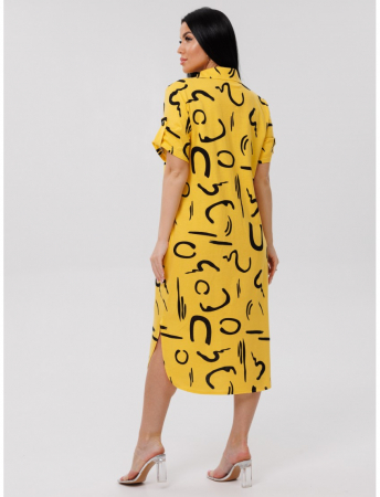 Женский халат Х-105(К) / Желтый (узоры)