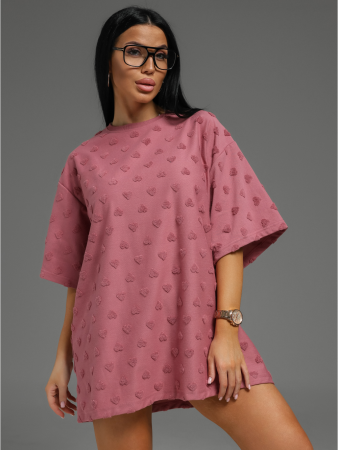 Женская футболка Ирбис / Махра, сухая роза сердечки