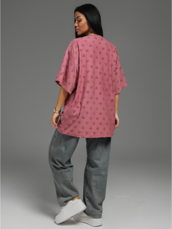 Женская футболка Ирбис / Махра, сухая роза сердечки