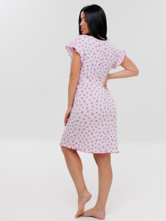 Женская сорочка Сор-107(Каш) / Розовый (цветы)