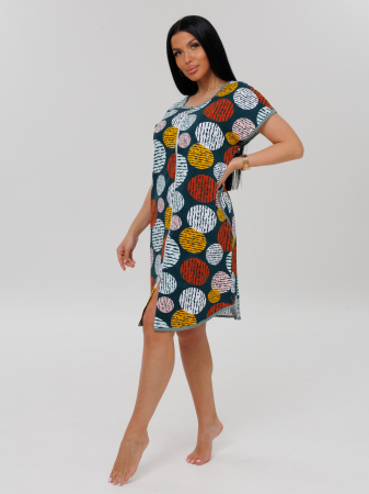 Женский халат Х-154(К) / Петроль (круги)