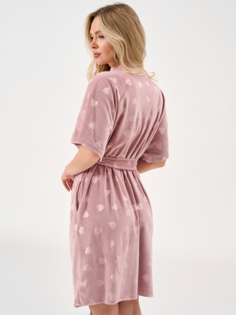 Женский халат "Велюровое сердце" 2186-В / Сухая роза (сердечки)