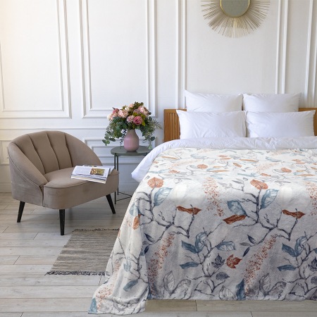 Покрывало  Happy Family велсофт Листья