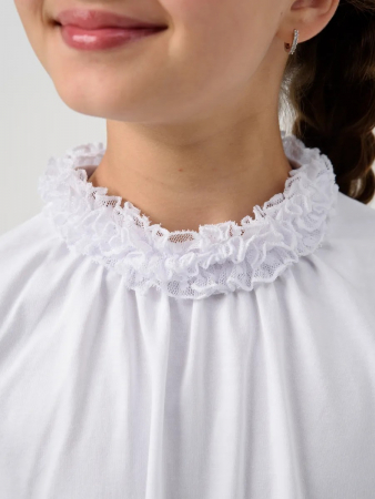 Детская блузка "Кайли" длинный рукав / Белый