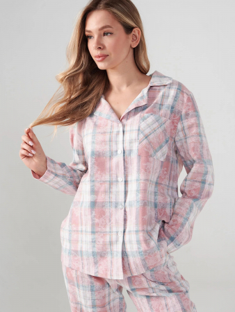 Женская пижама "Добрый вечер" 2163-Ф / Розово-голубой