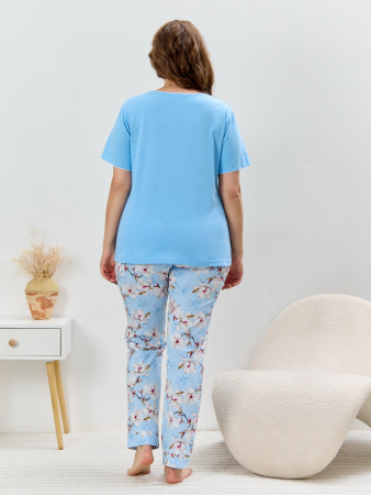 Женская пижама Узор-2 П-502 / голубой