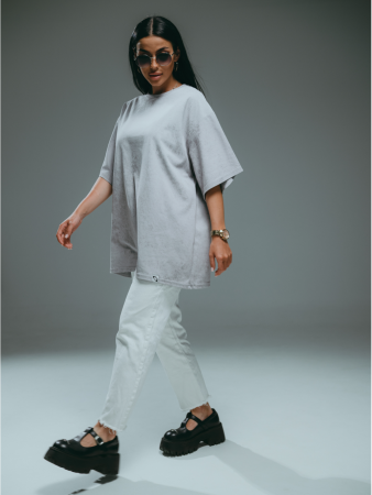 Женская футболка Ирбис / Серый, варенка