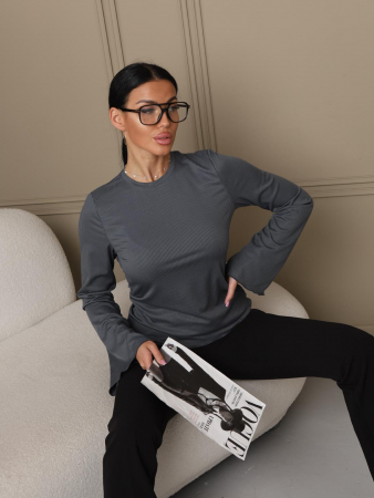 Женский лонгслив мод.2028/2 / Серый