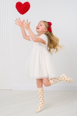 Детские гольфы Любимка (набор 2 пары) / экрю, розовый