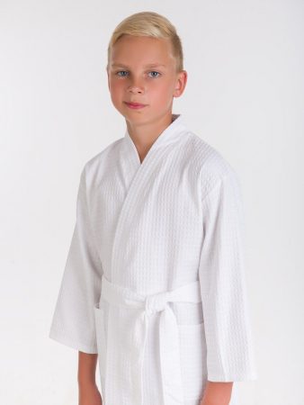 Детский вафельный халат / белый