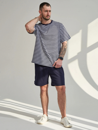 Мужской комплект "Полоса" (шорты) 2459-К / Синий