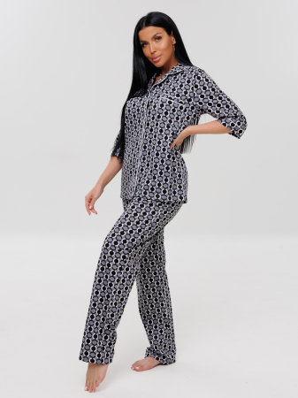 Женский костюм К-132(К) / Серый (круги)