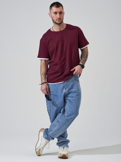 Мужская футболка "Типаж" 2290-К / Бордовый