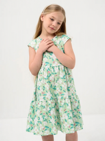 Детское платье "Славянка" / Салатовый