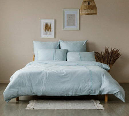 Постельное белье трикотаж / Васильковый