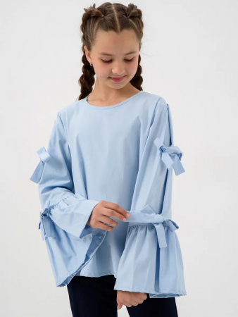 Детский джемпер "Лора" длинный рукав / Голубой