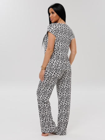 Женская пижама П-113(Л) / Белый (леопард)