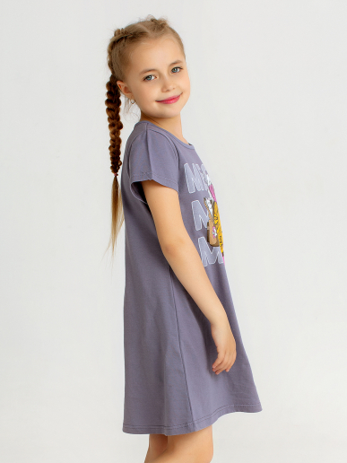 Ночная сорочка детская "Мяу" Серый арт. дк296