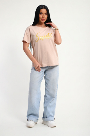 Женская футболка 85662 / бежевый