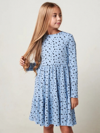 Детское платье "Барби" длинный рукав / Голубой