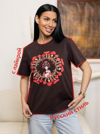 Женская футболка мод.2157/2 / Черный