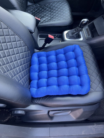 Подушка автомобильная на сиденье "АВТО-БИО" 40x40 / васильковая