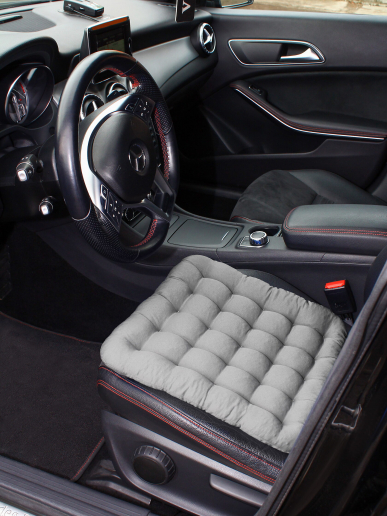 Подушка в автомобиль с гречневой лузгой арт. APG25 / Светло-серый