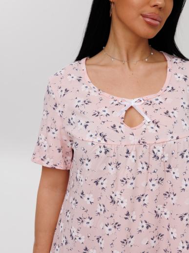 Женская сорочка Сор-90(К) / Розовый (цветы)