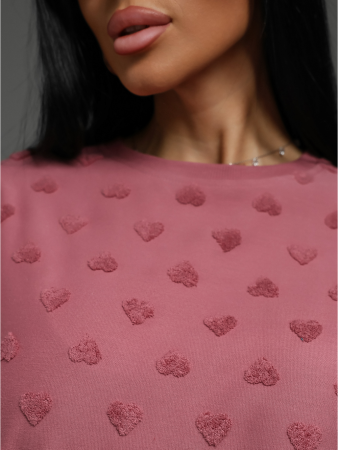 Женская футболка Ирбис / Махра, сухая роза сердечки