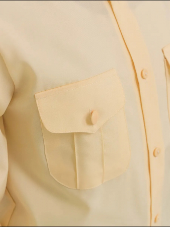 Детская рубашка кадетская (длинный рукав) / Кремовый