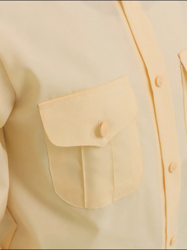 Детская рубашка кадетская (длинный рукав) / Кремовый