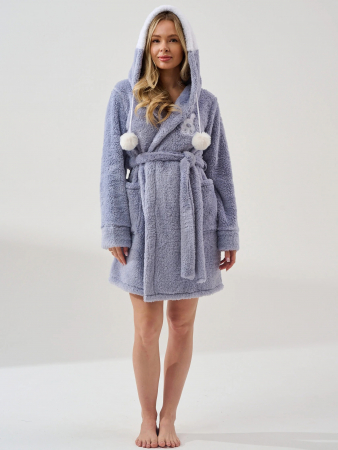 Женский халат "Заяц Аниме" 2023-Вф / Сиреневый