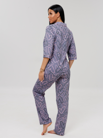 Женский костюм К-132(К) / Серый (сердечки)