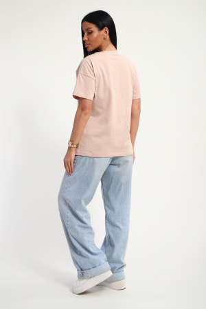 Женская футболка 85662 / бежевый