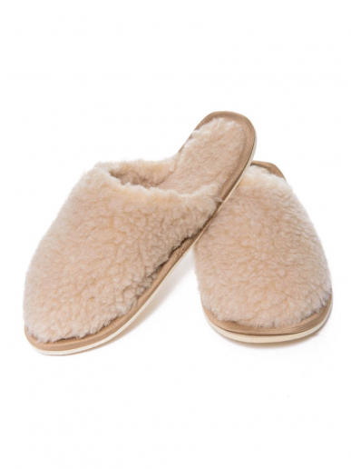 Тапки меховые / бежевые