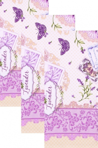 Набор из 3х вафельных полотенец / Лаванда