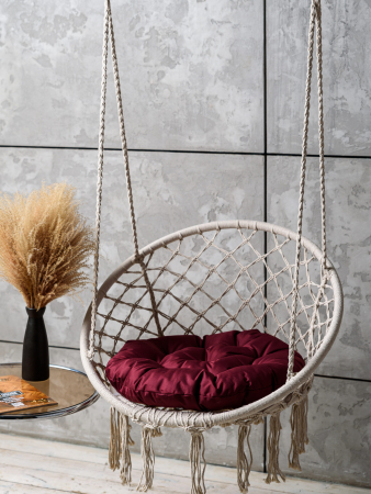 Круглая подушка для подвесных качелей (оксфорд) / Бордовый