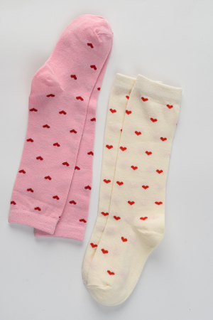 Детские гольфы Любимка (набор 2 пары) / экрю, розовый