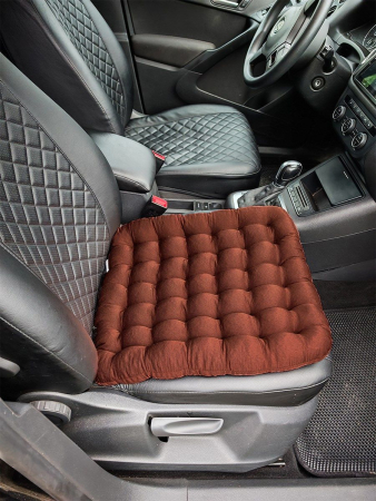 Подушка автомобильная на сиденье "АВТО-БИО" 50x45 / коричневая