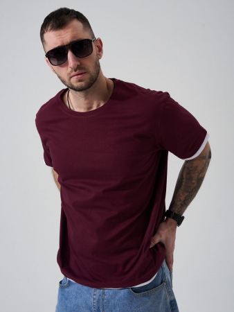Мужская футболка "Типаж" 2290-К / Бордовый