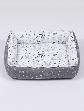 Лежанка для животных мелких пород арт. LDZ / Белый + графит