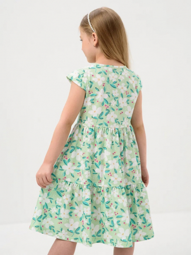 Детское платье "Славянка" / Салатовый