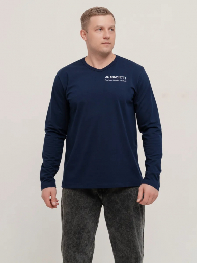 Мужской лонгслив "Оникс" арт.мк1282 / Темно-синий
